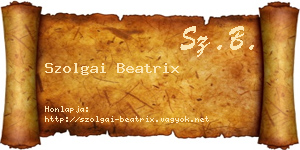 Szolgai Beatrix névjegykártya